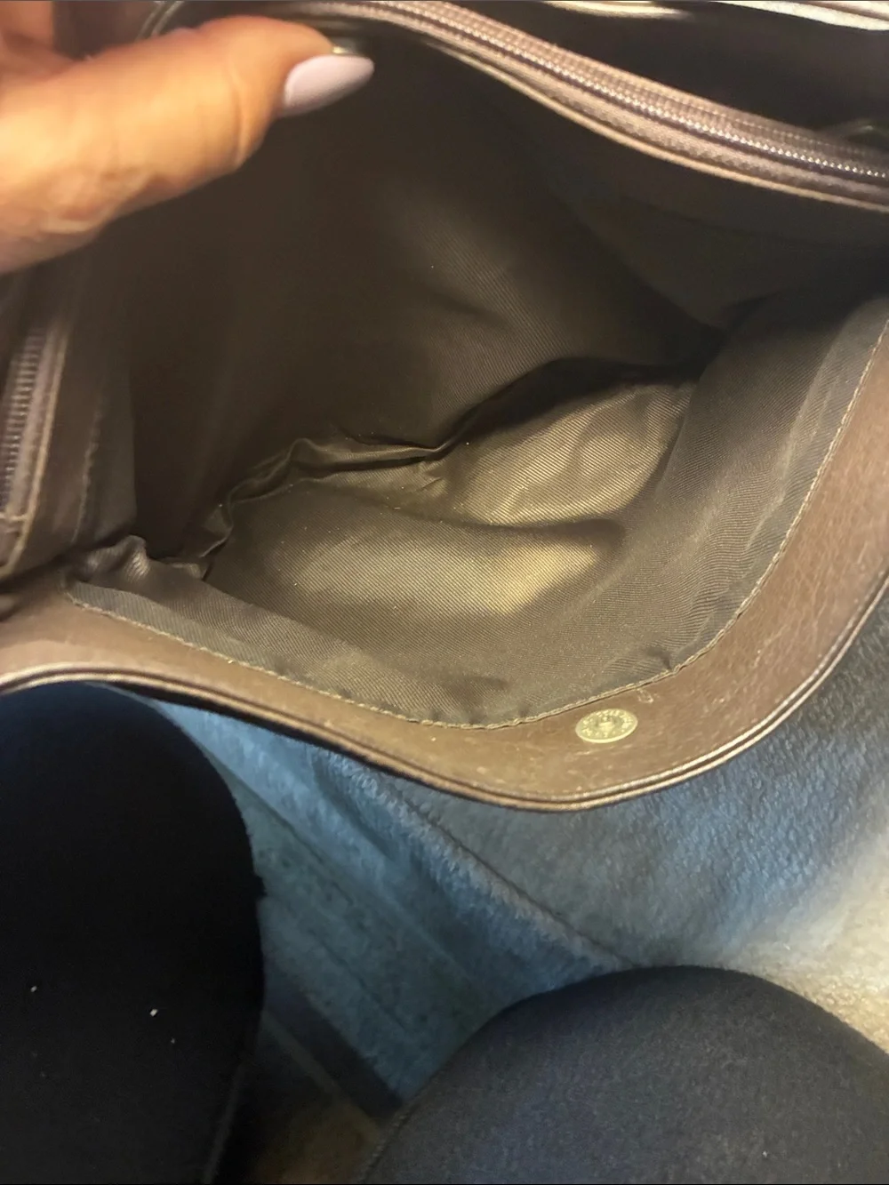 The Sak Dark Brown Pebbled Leather Messenger Bag